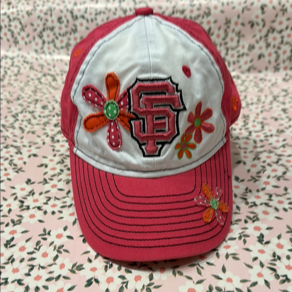 San Francisco Giants Girls Pink and White Floral Baseball Cap